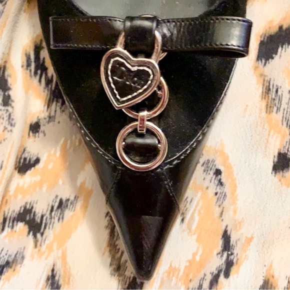 DIOR black suede heels with heart lock - Picture 3 of 5